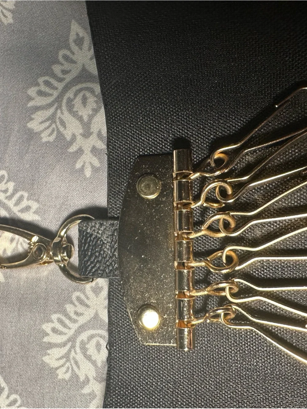 Louis Vuitton Black Monogram Key Pouch with Gold Hardware